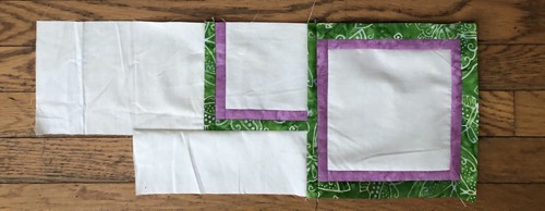 Sew the the first type of the new unit to the left edge of a large block