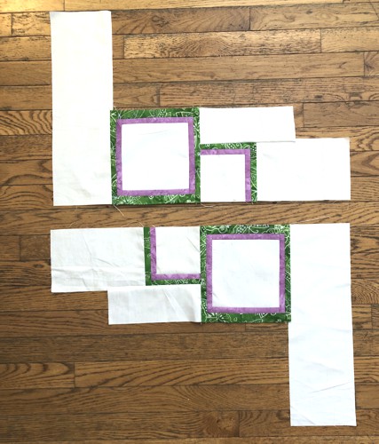 Attaching borders to the first and third rows of the tablerunner