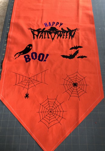 The cutting out of the banner shape
