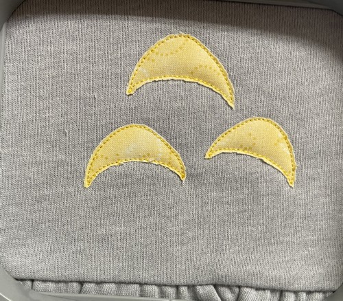 Cut away the applique fabric around the outlines.