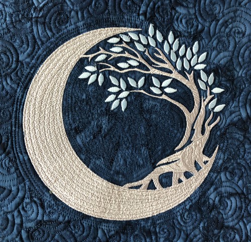 Stitch-out of the Crescent Moon Tree design.