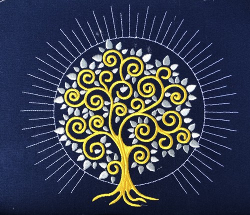 A stitch-out of the Radiant tree design.