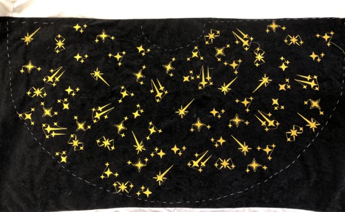 Stars embroidered all over the cape pattern.