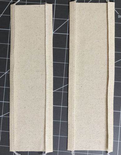 Fold the long edges 1/4" back, press.