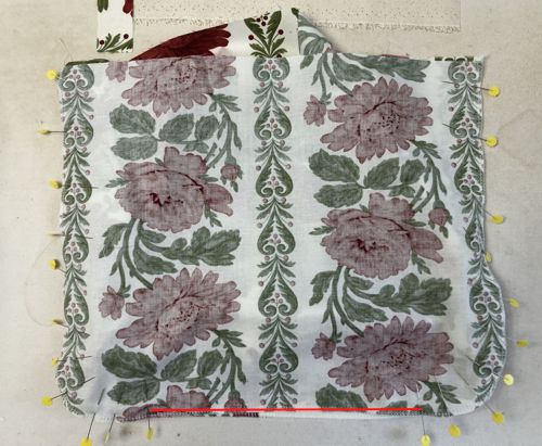 Stitch, leaving part of the bottom (shown in red) unstitched.