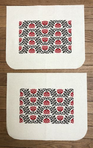 The front and back panels of the bag.