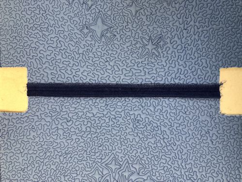 Bottom stitch topstitch 1/4" on both sides of the seam.