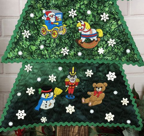The first and the second levels of the tree with the snowflake buttons.