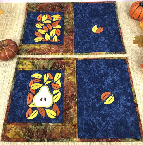 Quilted Placemats with Fall Harvest Applique