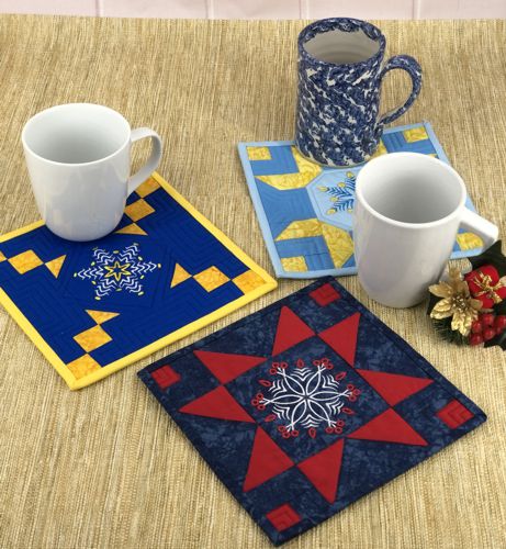 Winter-Themed Quilted Mug Rugs or Pot Holders