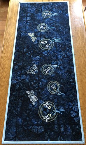 Night Flowers Wall Quilt or Tablerunner