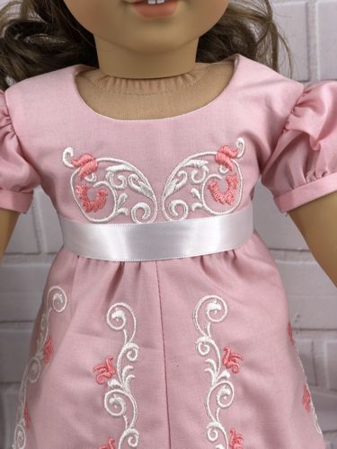 A close-up of the embroidery .