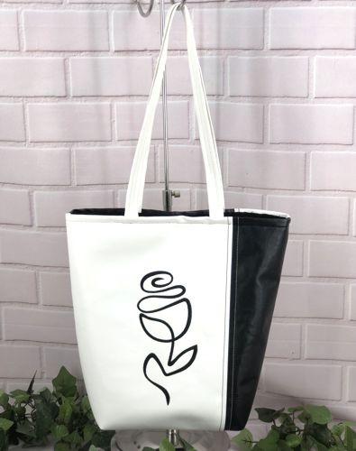 Faux Leather Summer Bag with Abstract Flower Embroidery