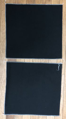 Finish the raw edges of the fabric pieces.