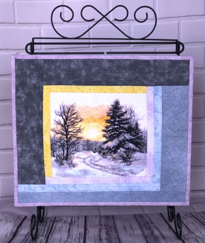 Finished Winter Sunset wall quilt.