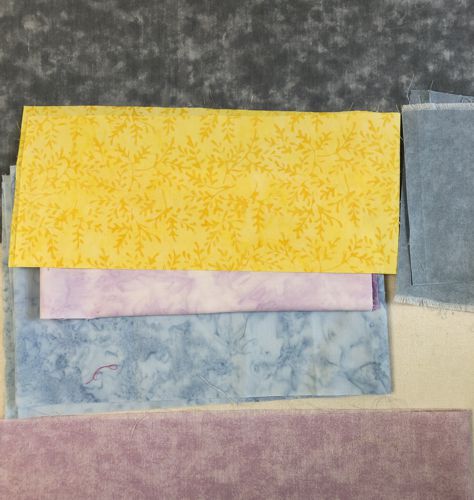 Fabrics selected for the borders of the quilt.