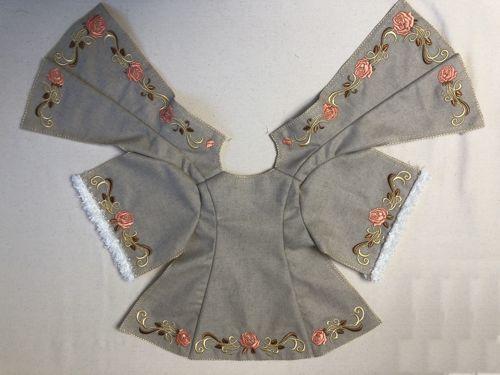 Both sleeves stitched to the coat.