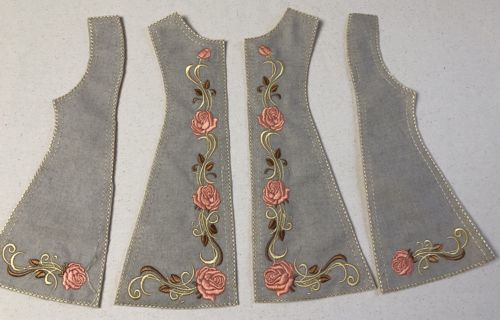 Four parts for the front of the coat.