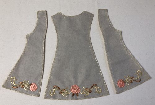 3 parts for the back of the coat.