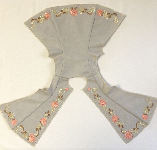 Sew the front and back parts together on shoulders.