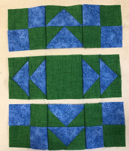 Three rows of the central part.