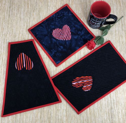 Modern Style Valentine Mug Rugs