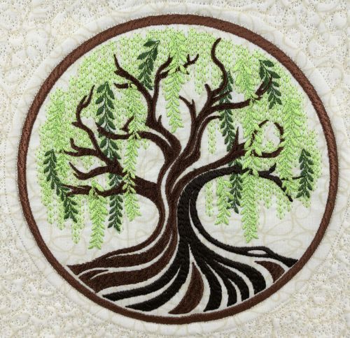A stitch-out of the willow tree.