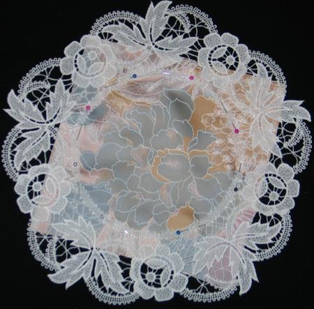 FSL Battenberg Rose Lace Doily image 3