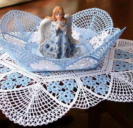 FSL Crochet Forget-Me-Not Doily and Bowl image 6