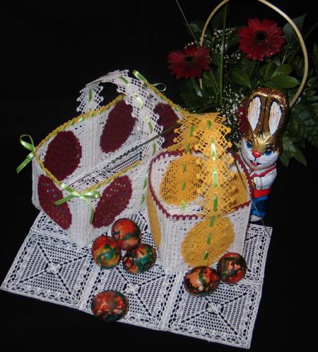 FSL Crochet Easter Basket and Doily image 1
