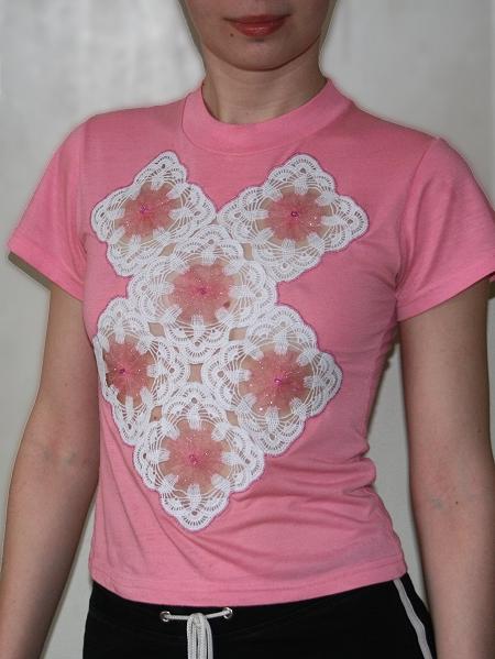 T-Shirt Makeover with FSL Crochet Yo-Yo Design image 1