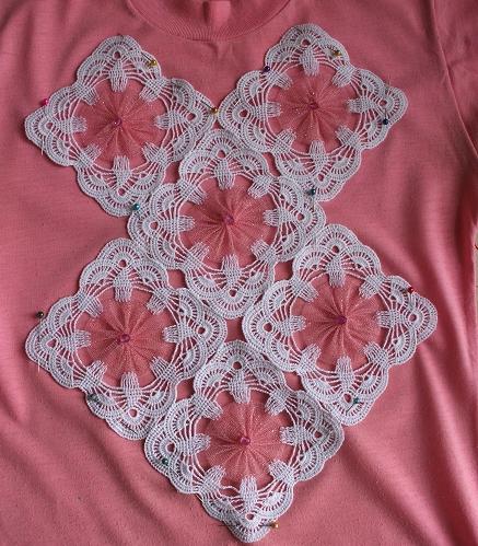 T-Shirt Makeover with FSL Crochet Yo-Yo Design image 5