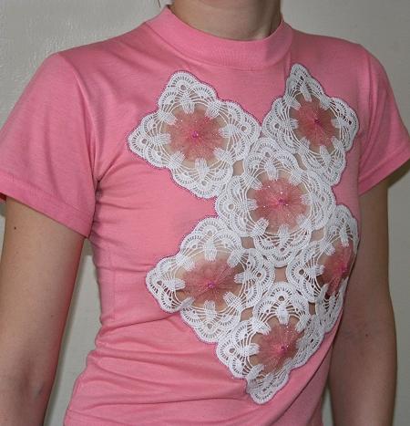 T-Shirt Makeover with FSL Crochet Yo-Yo Design image 8