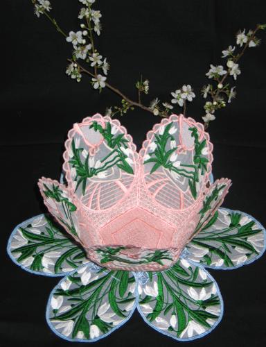 FSL Organza Snowdrop Bowl and Doily Set image 1