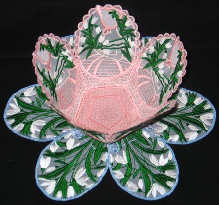 FSL Organza Snowdrop Bowl and Doily Set image 4