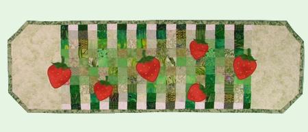 Strawberry Field Scrap Quilted Table Runner image 13
