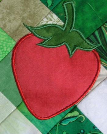 Strawberry Field Scrap Quilted Table Runner image 10