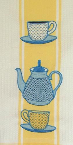 Kitchen Towels with Tea Set Appliqué image 2