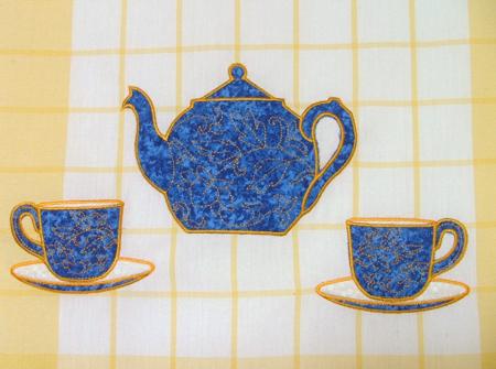 Kitchen Towels with Tea Set Appliqué image 3