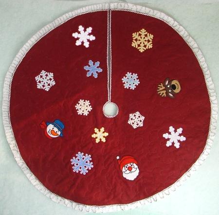 Christmas Felt Tree Skirt with Appliqué image 2