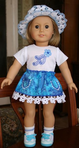 Forget-Me-Not Skirt for 18-inch Dolls image 1