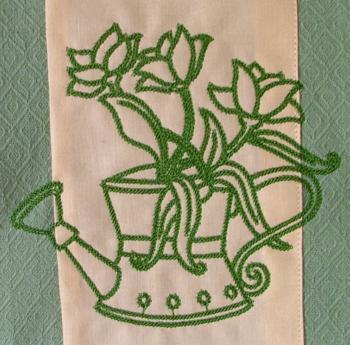 Tea Towel with Watering Can Embroidery image 5