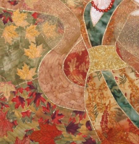 Autumn Wind Art Quilt with Embroidery image 3