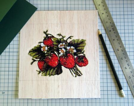 Balsa Wood Greeting Card with Embroidery image 3