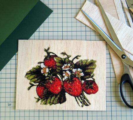 Balsa Wood Greeting Card with Embroidery image 4