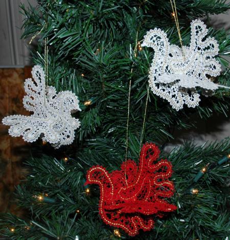 FSL Battenberg Dove Lace Ornament image 4