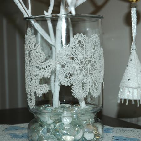 Glass Vase Decorated with Lace image 7