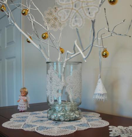 Glass Vase Decorated with Lace image 8