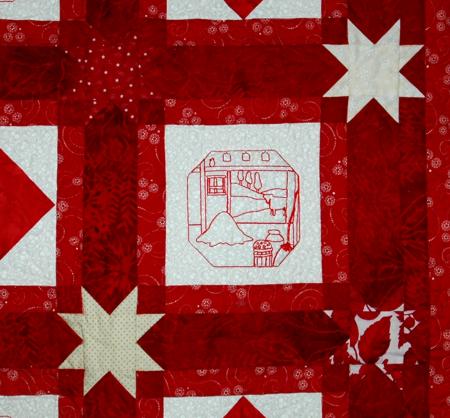 Christmas Village Wall Quilt with Scrappy Stars image 22