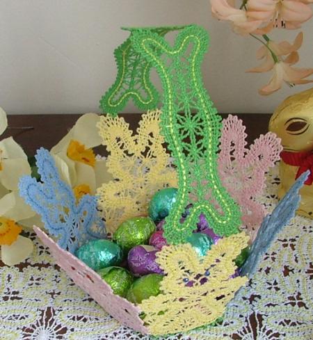 FSL Battenberg Easter Bunny Lace Basket image 2